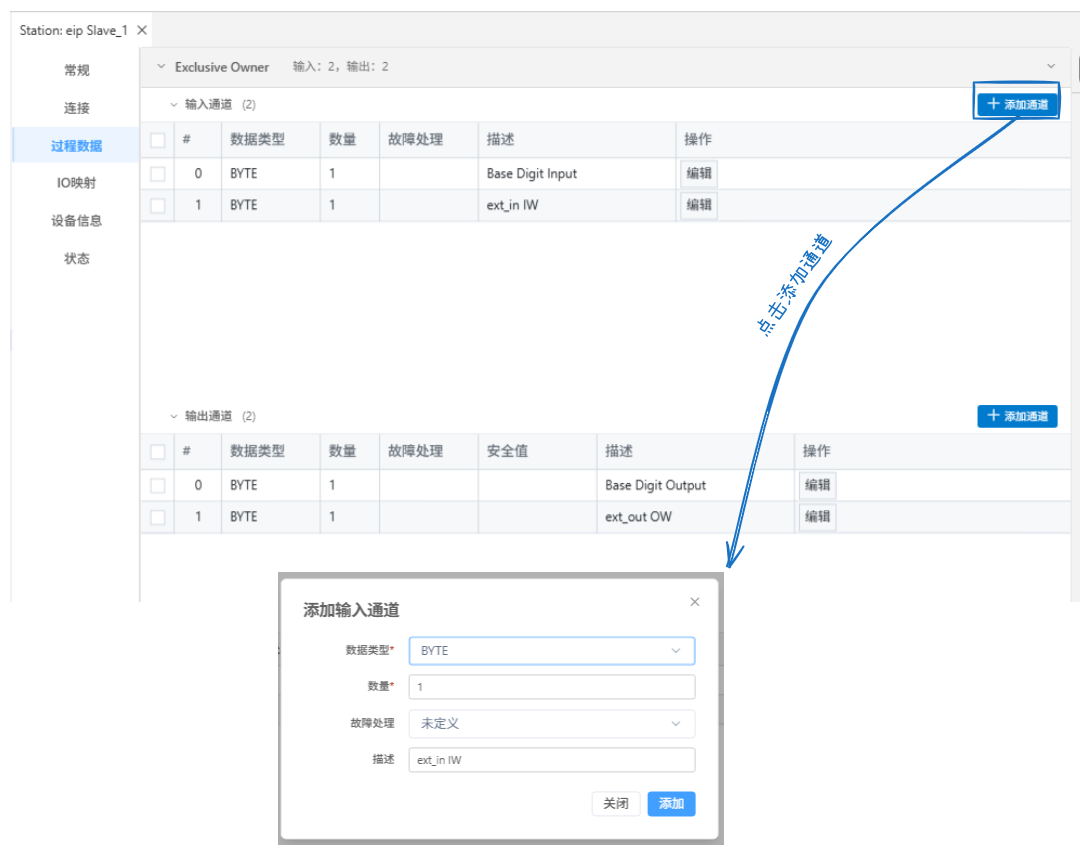 EtherNet/IP从站过程数据配置